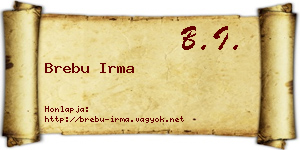 Brebu Irma névjegykártya